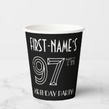 97e verjaardag: Art Deco Style + aangepaste naam