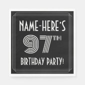 97e verjaardag: Art Deco Style + aangepaste naam Servet (Voorkant)