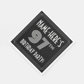 97e verjaardag: Art Deco Style + aangepaste naam Servet (Hoek)