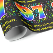 97e verjaardag: Colorful Music Symbols, Rainbow 97 Cadeaupapier (Rol Hoek)