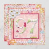 97e verjaardag feest scrapbooking stijl kaart (Voorkant / Achterkant)