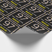 97e verjaardag: Floral Flowers Number, Custom Name Cadeaupapier (Hoek)