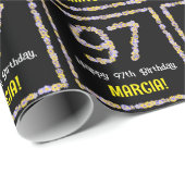 97e verjaardag: Floral Flowers Number, Custom Name Cadeaupapier (Rol Hoek)