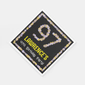 97e verjaardag: Floral Flowers Number, Custom Name Servet (Hoek)