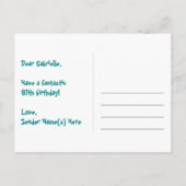 97e verjaardag: Fun Hearts Pattern, Rainbow 97 Briefkaart (Achterkant)