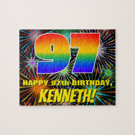 97e verjaardag: Fun, kleurrijk gevuurwerk Legpuzzel