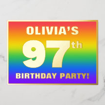 97e verjaardag: Fun, kleurrijk regenboogpatroon