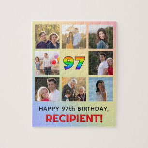 97e verjaardag: Fun Rainbow #, aangepaste naam & f Legpuzzel