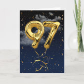 97e verjaardag Gold Mylar ballon en Confetti Card Kaart (Voorkant)