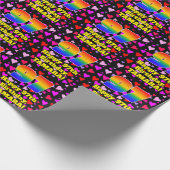 97e verjaardag: Heatpatroon liefhebbend, regenboog Cadeaupapier (Hoek)