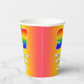 97e verjaardag: kleurrijk, vun regenboogpatroon # papieren bekers (Rechts)