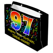 97e verjaardag - Kleurrijke muzieksymbolen, Rainbo Groot Cadeauzakje (Achterkant Gekanteld)