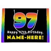 97e verjaardag: kleurrijke regenboog # 97, Naam va Groot Cadeauzakje (Voorkant)