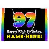 97e verjaardag: kleurrijke regenboog # 97, Naam va Groot Cadeauzakje (Achterkant)