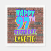 97e verjaardag ~ Leuk, Urban Graffiti geïnspireerd Servet (Voorkant)