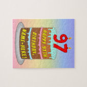 97e Verjaardag: Leuke cake en kaarsjes + eigen naa Legpuzzel (Horizontaal)