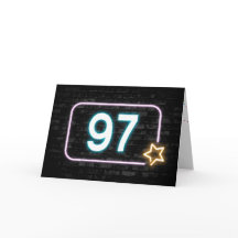 97e verjaardag Neon Sign On Brick Wall