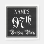 97e verjaardag Partij — Fancy Manuscript + de Naam Servet (Voorkant)