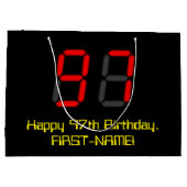 97e verjaardag: Red Digital Clock Style "97" + naa Groot Cadeauzakje (Achterkant)