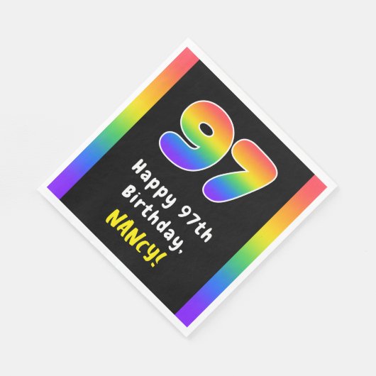 97e verjaardag: Regenboogspectrum # 97, Aangepaste Servet (Hoek)