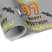 97e verjaardag: Spooky Halloween Theme, Aangepaste Cadeaupapier (Rol Hoek)
