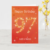 97e verjaardag - Star-nummer - Rood - 97-jarige le Kaart (Gele Bloem)