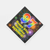 97e verjaardag: Vuurwerk Fun Pattern + Regenboog 9 Servet (Hoek)