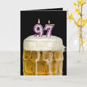 97e verjaardag zwarte bier kaart (Gele Bloem)
