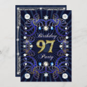 97e verjaardagsfeest met juwelenmassa's kaart (Voorkant / Achterkant)