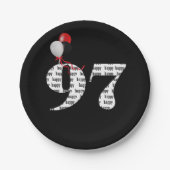97e verjaardagsfeestballonnen papieren bordje (Voorkant)