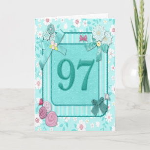 97e verjaardagskaart met bloemen kaart