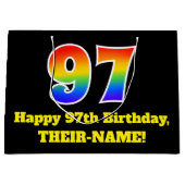 97th Birthday ~ Fun, kleurrijk, levendig, regenboo Groot Cadeauzakje (Voorkant)