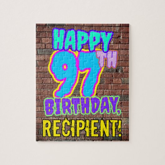 97th Birthday ~ Fun, Urban Graffiti geïnspireerd l Legpuzzel (Verticaal)