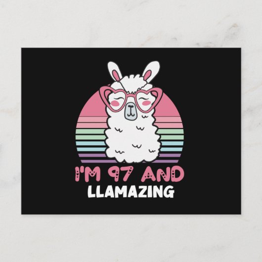 97th Birthday Llamazing Llama 97 Year Old Birthday Briefkaart (Voorkant)