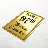 97th Birthday Party — Elegant Script + aangepaste Folie Uitnodiging (Gedraaid)