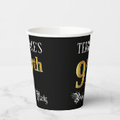 97th Birthday Party — Fancy script, Faux Gold look Papieren Bekers (Links)