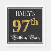 97th Birthday Party — Fancy script, Faux Gold look Servet (Voorkant)