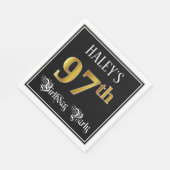 97th Birthday Party — Fancy script, Faux Gold look Servet (Hoek)