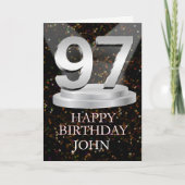 97th Birthday Spotlights Voeg een naam toe Kaart (Voorkant)
