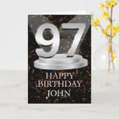97th Birthday Spotlights Voeg een naam toe Kaart (Gele Bloem)