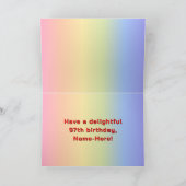 97th Verjaardag: Regenboogtekst, Aangepaste foto's Kaart (Binnen)