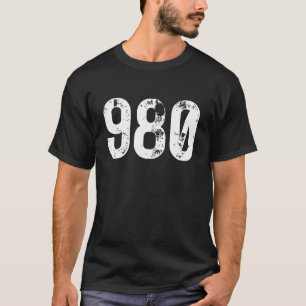 980 Area Code Charlotte NC Mobile Telephone Area C T-shirt