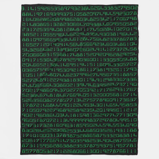 985 Cijfers van Pi Fleece Blanket (Voorkant)