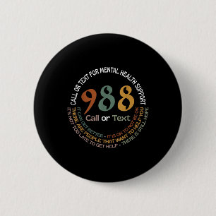 988 Bel of Sms Bel of Sms Voor Geestelijke Gezondh Ronde Button 5,7 Cm