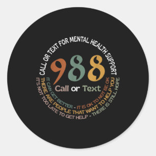 988 Bel of Tekst Bel of Tekst voor geestelijke gez Ronde Sticker