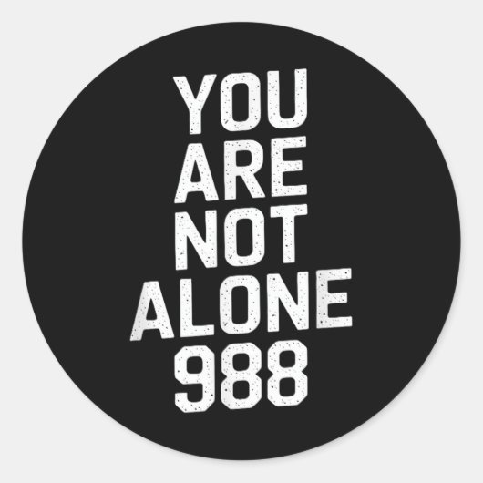 988 Bewustzijn zelfmoordpreventie Ronde Sticker (Voorkant)