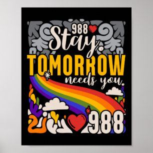 988 Blijf morgen heb je geestelijke gezondheidsbew Poster