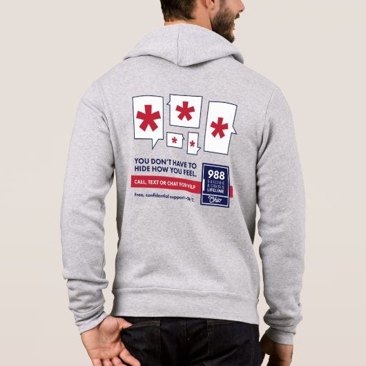 988 Grey Zip Up Hoodie (Achterkant)