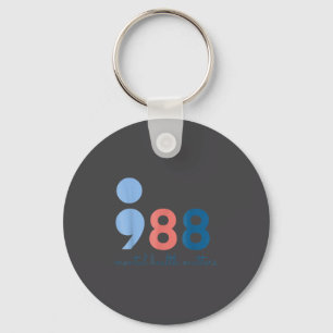988 Maand van bewustwording van geestelijke gezond Sleutelhanger