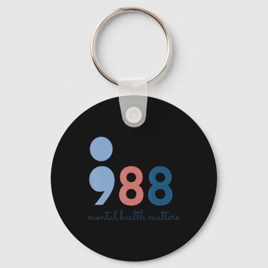 988 Mental Health S Suicide Prevention Aware  Sleutelhanger (Voorkant)